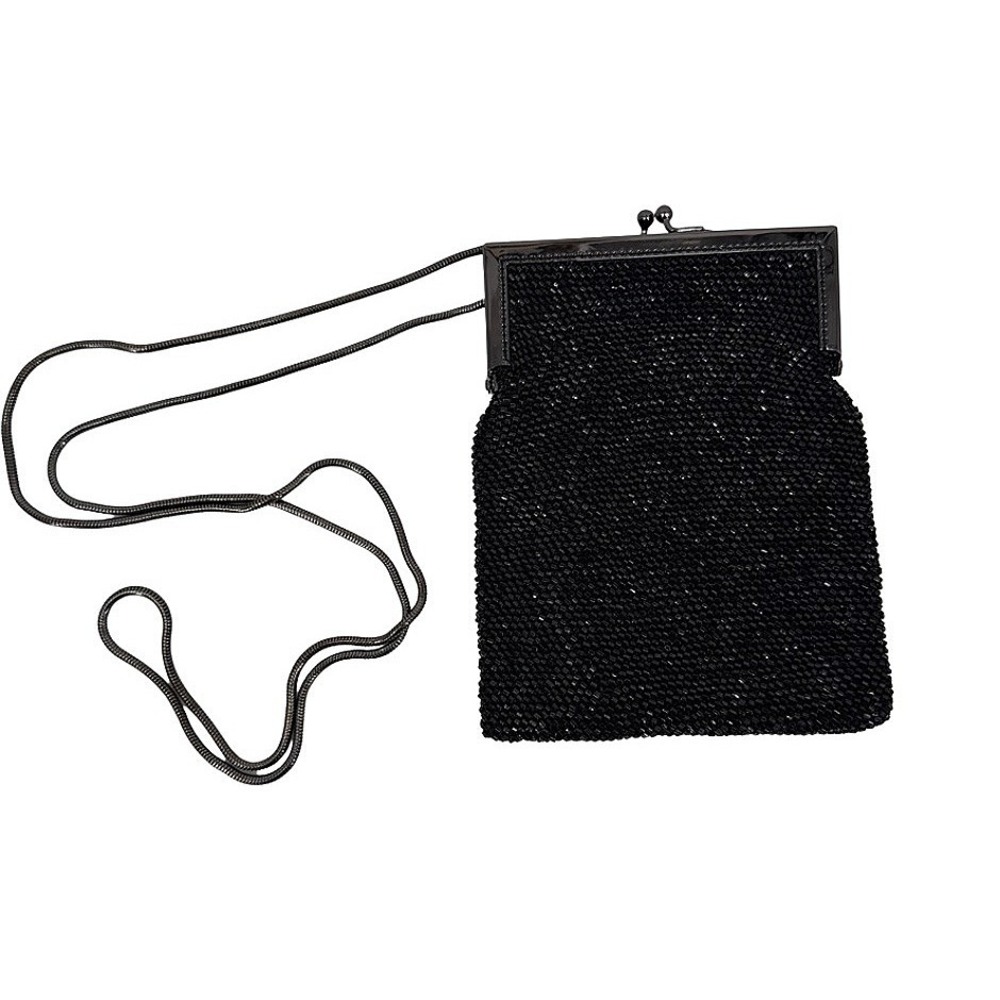 Indeed Evening Clutch Crossbody Bag Beaded Kiss Lock Elegant Wedding Black